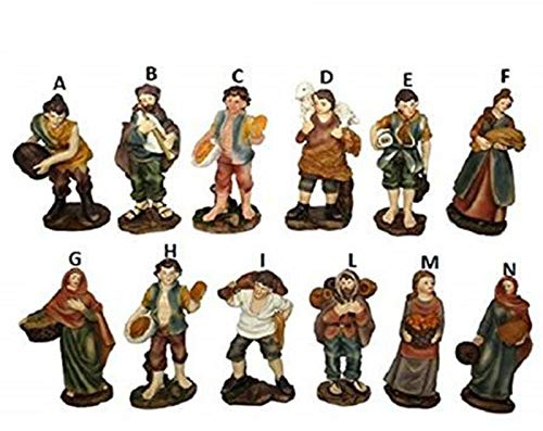 Aurora Store Set 12 Statue Presepe Economiche Adatto a Chi realizza Presepi di Natale Napoletano Statuine Pastori in Resina Personaggi Mestieri Figure Diverse 9cm
