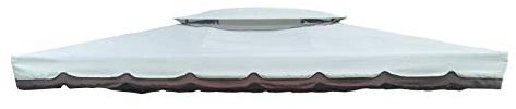BricoShopping® Top Ersatzplane für Pavillon, 3 x 4, 3 x 4, hohe Dicke, wasserdicht, mit Kaminluftventil, Dachabdeckung für den Außenbereich 380 g/m², mit Rand