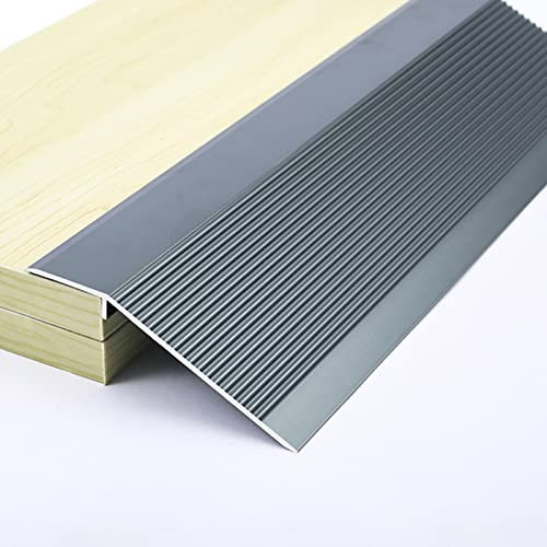 LHRUI Shredder Metal Transition Threshold Strip for Carpet to Floor, Non-Slip Edging Trim Strips for Uneven Floors/Vinyl Planks/Wood to Tile, Easy to Install (Color : Gray)