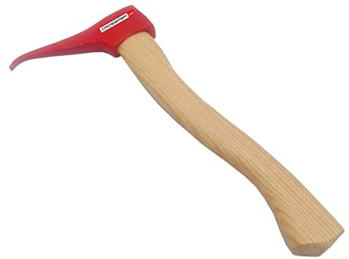 CROSSFER Handsappie 38 cm Stiellänge mit 550 Gramm Kopf für Holz - Kurzstiel-Sappie zum Ziehen und Heben von Brennholz, Rot