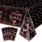 4 Pack Rose Gold Happy Birthday Tischdecken, 130 x 220cm Schwarz und Rose Gold Rechteck Tischdecke für Frauen Mädchen Geburtstag Party Dekorationen Zubehör