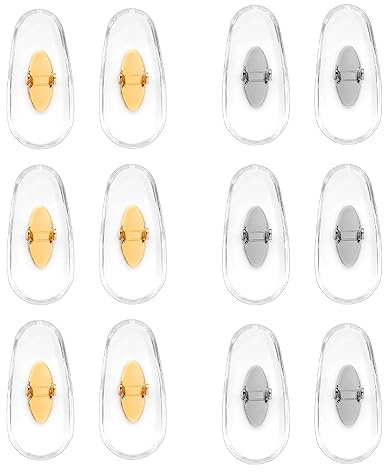 6 Pairs Replacement Nose Pads, for RayBan Aviator RB3025 3026 RB3030 RB321 | Replacement Nose Pads for Ray Ban Clip-on Soft Nose Pads Sunglasses Repair Kits for Aviator RB3362 RB3625 (Gold+Silver)