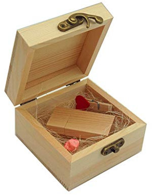 Desuerte Memoria USB 2.0 de madera de 16 GB de memoria USB 2.0 con caja de regalo