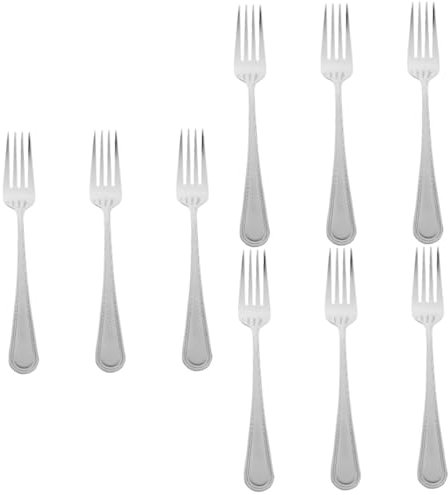 ABOOFAN 9pcs Stainless Steel Appetizer Forks Mirror Polished Salad Forks for Home Party Kitchen Flatware