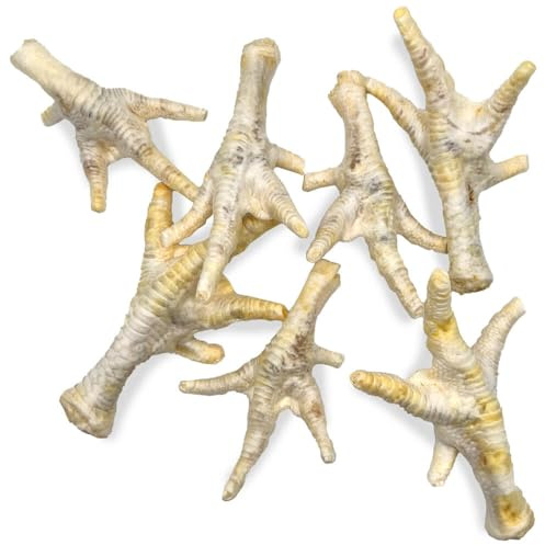 Pfotenliebe gepuffte Hühnerfüße für Hunde, 100% Huhn, knuspriger Hundesnack, 10 Stück