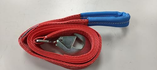 4x4 Recovery Strap Towing 5T 1m To 30m Off Road Tree Strop With Snap Hook (Red, 3m)
