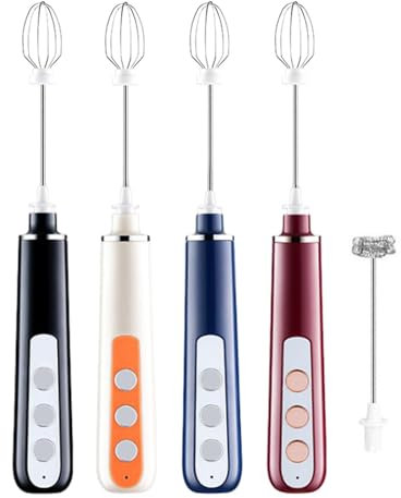 4 fouets mélangeurs de boissons – Mélangeur électrique en mousse rechargeable par USB | Mousseur à lait sans fil réglable, mélangeur de boisson au lait, petit siphon à café domestique, 30,5 x 3,1 cm