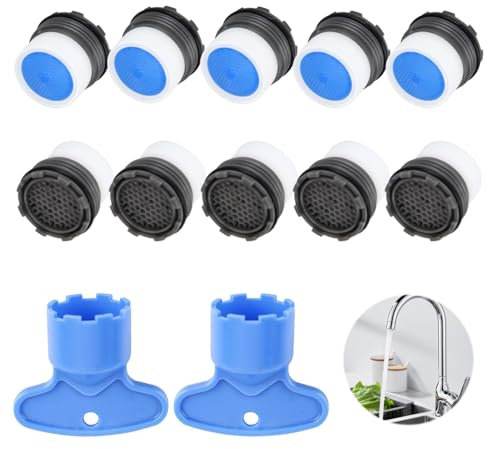 Ugello per miscelatore, regolatore di getto, rubinetto adatto come pezzo di ricambio per Ikea YTtran, ÄLMAREN, GLYPEN con filtro per rubinetto, filtro per acqua, schiuma, veloce per bagno e cucina (10