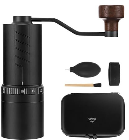 Vevok Chef O20 manuelle Kaffeemühle | 20 stufiges extern einstellbares Mahlwerk | 35 g Kapazität | inklusive Reiseetui und Reinigungsausrüstung | konisches Mahlwerk | Handkaffeemühle