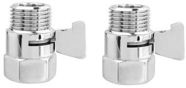 Bestgle 2 Pezzi Alvola di Chiusura per Doccia, Valvola Arresto Dell'acqua in Linea, Doccia Flusso Controllo, Rubinetto Valvola Deviatrice, per Soffione Doccia, Doccetta o Spruzzatore per Bidet ecc.