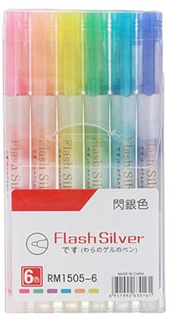 Glitzer-Textmarker, Textmarker - 6X Glitzer-Textmarker mit schräger Spitze - Glitzer-Gelstifte, Schulbedarf. Multifunktionale ästhetische Marker zum Zeichnen, Kunst