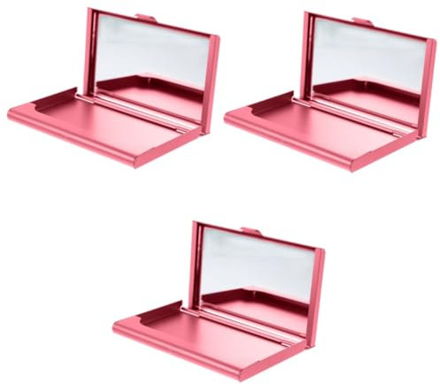 DIYEAH 3stücke Visitenkartenetui Mit Make-up Spiegel Modisches Kartenetui Für Damen Praktischer Kartenhalter Für Id Und Kreditkarten Für Und Unterwegs