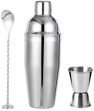 Bodhi2000 Kit barista con shaker Cocktail Bar Martini Drink Set in acciaio inox 680,4 g Mixer Misurino Jigger Cucchiaio di Miscelazione Accessori per principianti 1 set