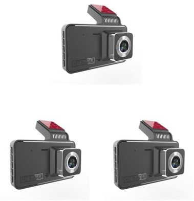 Juego de 3 cámaras universales de 4 pulgadas para aparcamiento de coche, 1080P, grabación en bucle, grabadora de video, cámara para salpicadero, 2 cámaras táctiles, 2 cámaras