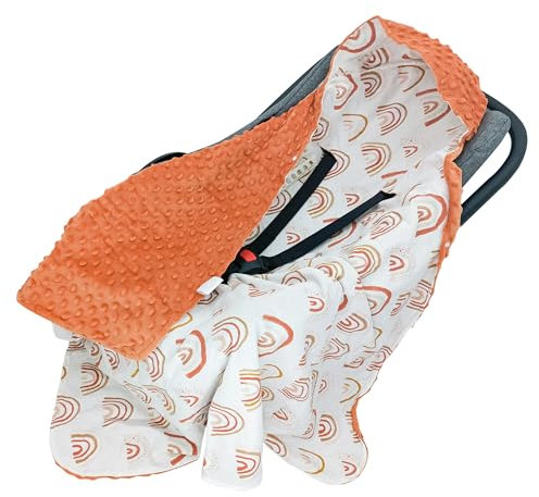 Miracle Baby Coperta Avvolgente Primavera e Estate Copertina per Passeggino Blanket per Ovetto Neonato in Cotone Swaddle Bebè per Seggiolino Auto Universale 90x90cm(Arcobaleno, 90 x 90 cm)