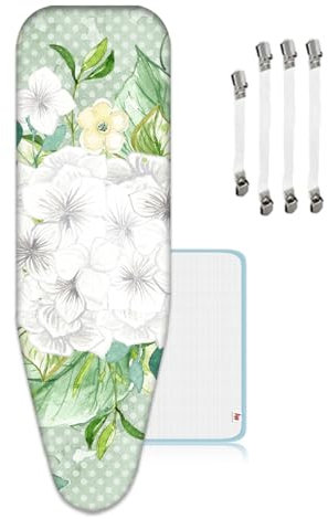 Bügelbrettbezug, XXL, Universal größe Bügeltischbezug, Extra Lage, 160 x 60 cm, Schöner Ersatz mit 4 Bügeltischspanner