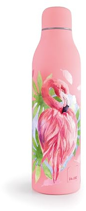 IBILI - Botella Termo para líquidos Smart Flamingo 500 ml, Acero Inoxidable 18/10, Doble pared