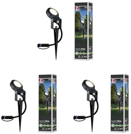 Paulmann Beleuchtungssystem Plug&Shine LED-Gartenstrahler LED 6 W Warm-Weiß Plug&Shine Sting 93934 (Packung mit 3)