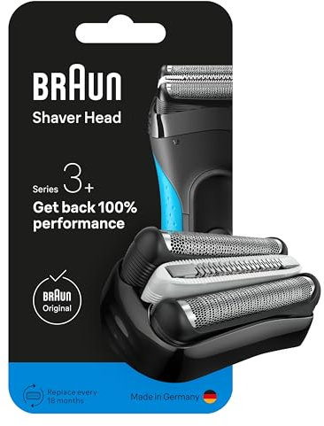 Braun Series 3+ Electric Shaver ORIGINAL Replacement Head, Get Back 100% Shaving Performance, Compatible with Series 3+ and Series 3 ProSkin Shavers, Made in Germany, 32B