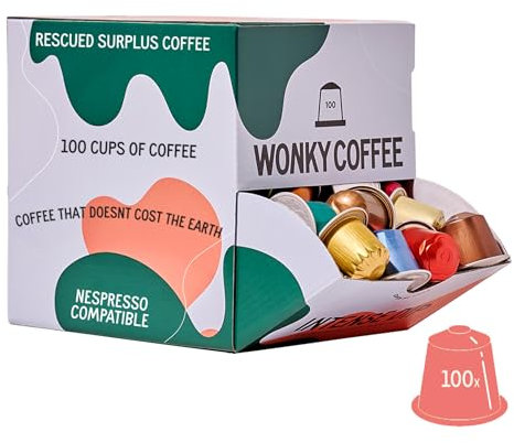 Wonky Coffee Intense Dip - 100 Pods Compatible with Nespresso Coffee Machines Made of Rescued Surplus Pods from Micro-Roasters to the Biggest Coffee Brands in the World. (Standard, Intense Dip)