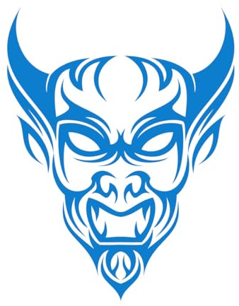 Devils Head Tattoo Wall Stickers Paster Paper 51x66.1cm Equipped with Transfer Film kit Blue