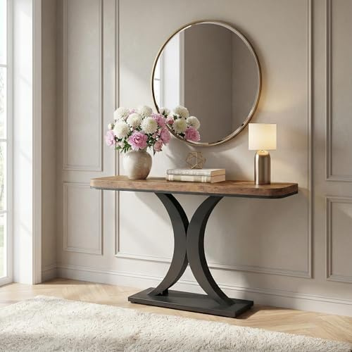 Lailang 100cm Consolle Ingresso, Mobile Ingresso Corridoio, Tavolo Console, Consolle Ingresso Moderno, Mobiletto Ingresso Salvaspazio, Tavolo In Legno, 100 x 30 x 75 cm, Rustic Brown