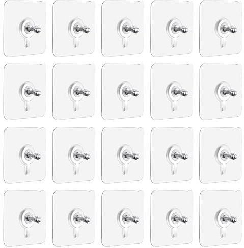 20Pcs Ganci Adesivi per Quadri, Chiodi per Muro, Appendere Quadri Senza Chiodi Trasparenti, Appendi Quadri Senza Chiodi, per Foto, Dipinti, Orologio