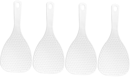 DECOMELODY 4 pezzi Cucchiaio per con Ergonomico Antiscivolo Paletta in Plastica Antiaderente per Cucina Spatola Resistente per Purè e Insalate Design per Uso Quotidiano