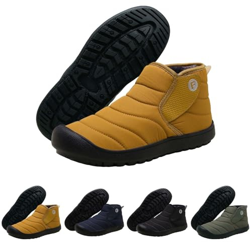 Generisch Chaussures de neige pour hommes - Chauds, Bottes de neige pour hommes doublées, Randonnée sans lacets, Bottes d’hiver antidérapantes, Chaussures de plein air à haute coupe, Chaussures d