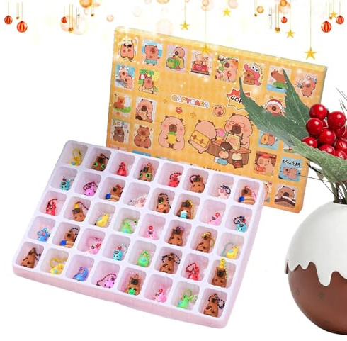 Calendrier De L Avent De Noël | Pendentifs Cartoon Capybara Décorations de Noël | Charmes Décoratifs pour Couronnes Porte Fenêtre Bureau Magasin,Décembre Adultes Adolescents
