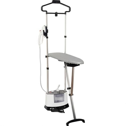 Venkillian Stiratrice Verticale a Vapore per Abiti: Potente 1400W 12 Livelli di Vapore 6 Bar Alta Pressione Serbatoio da 1,6L Asse da Stiro Pieghevole Riscaldamento Rapido per Casa Tende Hotel