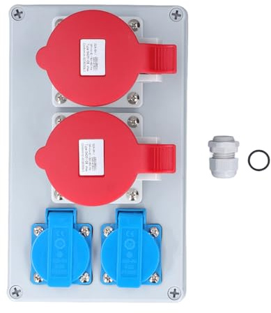 Box di distributore di alimentazione GearWell, cassetta della presa a parete CEE 250V 16A, 2 Presa UE 2 32A 5P Pannello di uscita industriale IP44 per il cantiere
