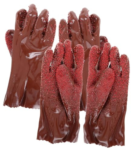 LIFKOME 2 Pairs Heavy Duty PVC Plumbing Gloves Unisex Anti-slip Drain Cleaning Gloves for Sewer Maintenance and Tool Handling