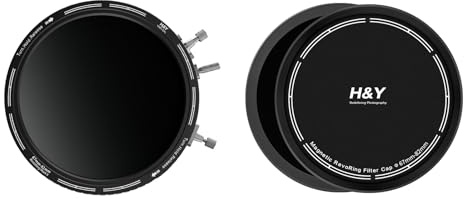H&Y Kit de filtres RevoRing Mark II 3-en-1 (67-82 mm) Filtre ND3-1000 Variable et polarisant CPL, Bague d'adaptation intégrée et Ensemble de Capuchons de Protection Avant et arrière.