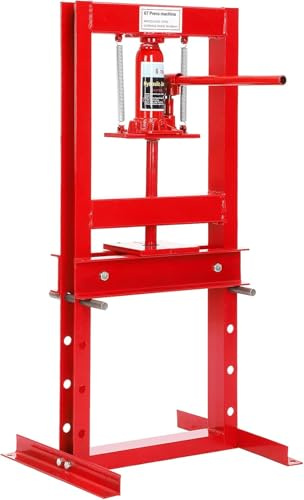 FERNVALE Heavy Duty Hydraulic Workshop Press 6 Ton Bench Press Machine Adjustable H Frame Hydraulic Garage Press Tool for Bearings, Bushes, Gears and Automotive Workshop Repair Use