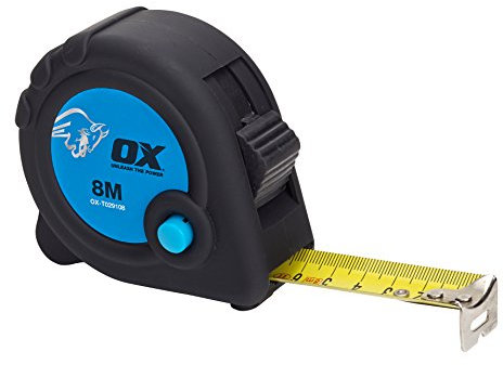 OX ox-t029108 metrica solo commercio misura di nastro, nero/blu, 8 m