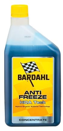 Bardahl - Antifreeze HOA Tech Concentrate - Liquide réfrigérant, liquide de refroidissement pour voiture, moto et véhicules commerciaux avec fluides HOAT, -37°C +108°C, 1 litre