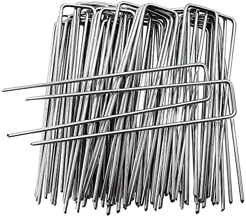 STARVAST 50 Stück Erdanker verzinkter Stahl 150mm x 25mm, Ø 3mm Anti-Rost Erdanker für Unkrautvlies Gartenvlies Zeltanker Heringe Bodenanker Zaun Garten Zelthering Kunstrasen