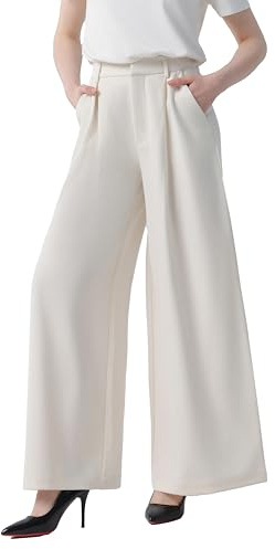 Tronjori, Pantaloni lunghi da donna a palazzo, a vita alta, casual, a gamba larga, taglia regular, XX-Large