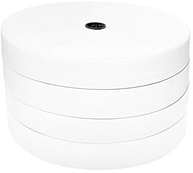JYC Creative 40 Metros de Goma Elástica de Costura, Cinta Elástica para Coser y Manualidades para Ropa, Material de Poliéster, Blanco, 15mm