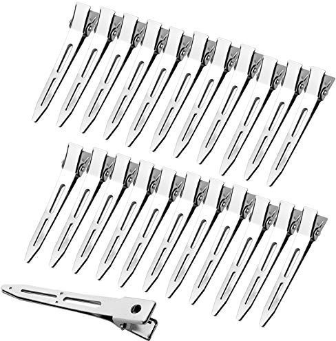 AvoDovA 50 Piezas Pinzas Pelo Peluqueria, 5.5CM Plateada Pinza de Pelo de Alligator Cocodrilo Metal Clip de Pelo, Metal Horquillas de plata, Seccionamiento Clips de Pelo para Peinado pelo Mujere Niña