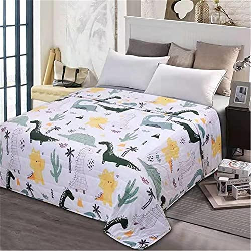 FANSU Copriletto Trapuntato Matrimoniale Singolo Elegante Reversibile Coperta Trapunta Primaverile Estivo Antipolveri Copri Letto per Camera da Letto (Dinosauro,140x200cm)