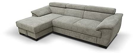 DOMO. collection Ecksofa David, Rückenfunktion, beige-braun | Longchair links mit Federkern, klassisches Ecksofa in L-Form für hohen Sitzkomfort, 272 x 166 x 78 cm (BxTxH)