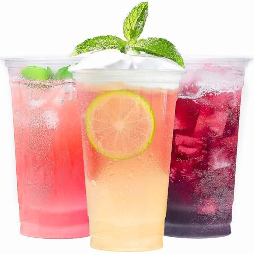 Vatzon Plastic Cups - Pack of 50 Premium Quality Disposable Cups 330 ML PET Clear Drinking Glasses for Beer, Pool Party, Picnic and BBQ