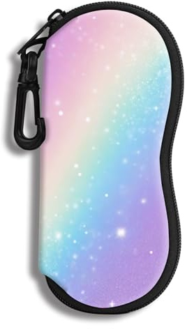 Hion Brillenetui Sonnenbrille Weiche Tasche mit Gürtelclip Ultraleichter Neopren-Reißverschluss Brillenetui Bedruckte Sonnenbrillentasche für stilvolle tragbare Reisebrillen