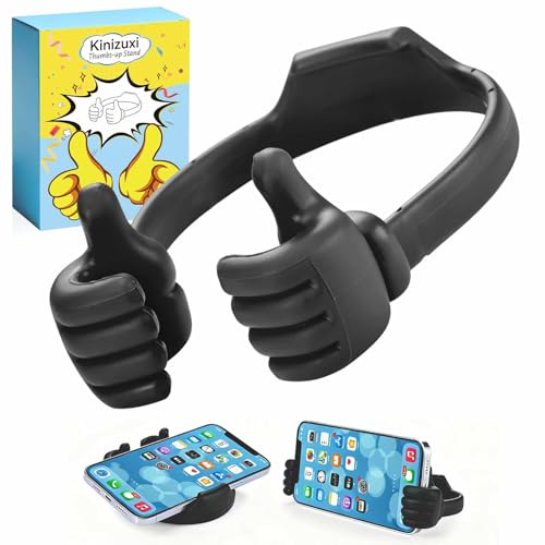Kinizuxi Calcetines de Navidad Regalos Pulgares hacia Arriba Soporte Móvil Mesa, Flexibles Soporte Teléfono Phone Stand, Soporte Universal para iPhone,Samsung,Smartphone,iPad Mini Y más(Negro)