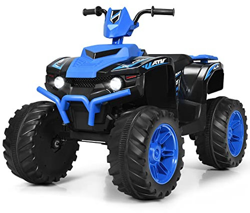 DREAMADE 12V Elektroquad für Kinder, Kinderquad mit LED-Lichte & Musik & Hupe & USB & Langsamer Start, Elektromotorrad, Elektrofahrzeug für Kinder 3-7 Jahre, bis 35kg belastbar (Blau)