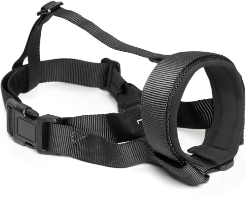 HEELE Hund Munkorg Munkorgar för Hund med Justerbar Slinga och Mjuk Neoprenfodring Munkorgar för Små Hundar för Att Förhindra Att de Skäller, Biter och Tuggar, Svart, M