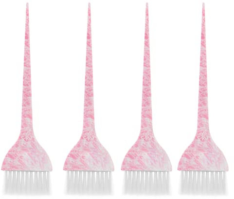 Simply Hair 4 Tint Brushes Hair Dye Brush Set 4 Unique Pattern Perfect For Root Touch Up Hair Colour Brush Tint Brush Hair Dye Kit For Salon Professionals - Pink Floral