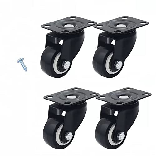FREAZE 4 Stück Palettenrollen Drehbar Räder Verriegelnde Rollen Mit Schrauben, Kein Geräusch Polyurethan Räder Tragkraft 150kg Für Palettenmöbel, Kinderbetten (Color : 4swivel)